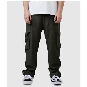 New MNML military trouser pants linen blend olive sz 30